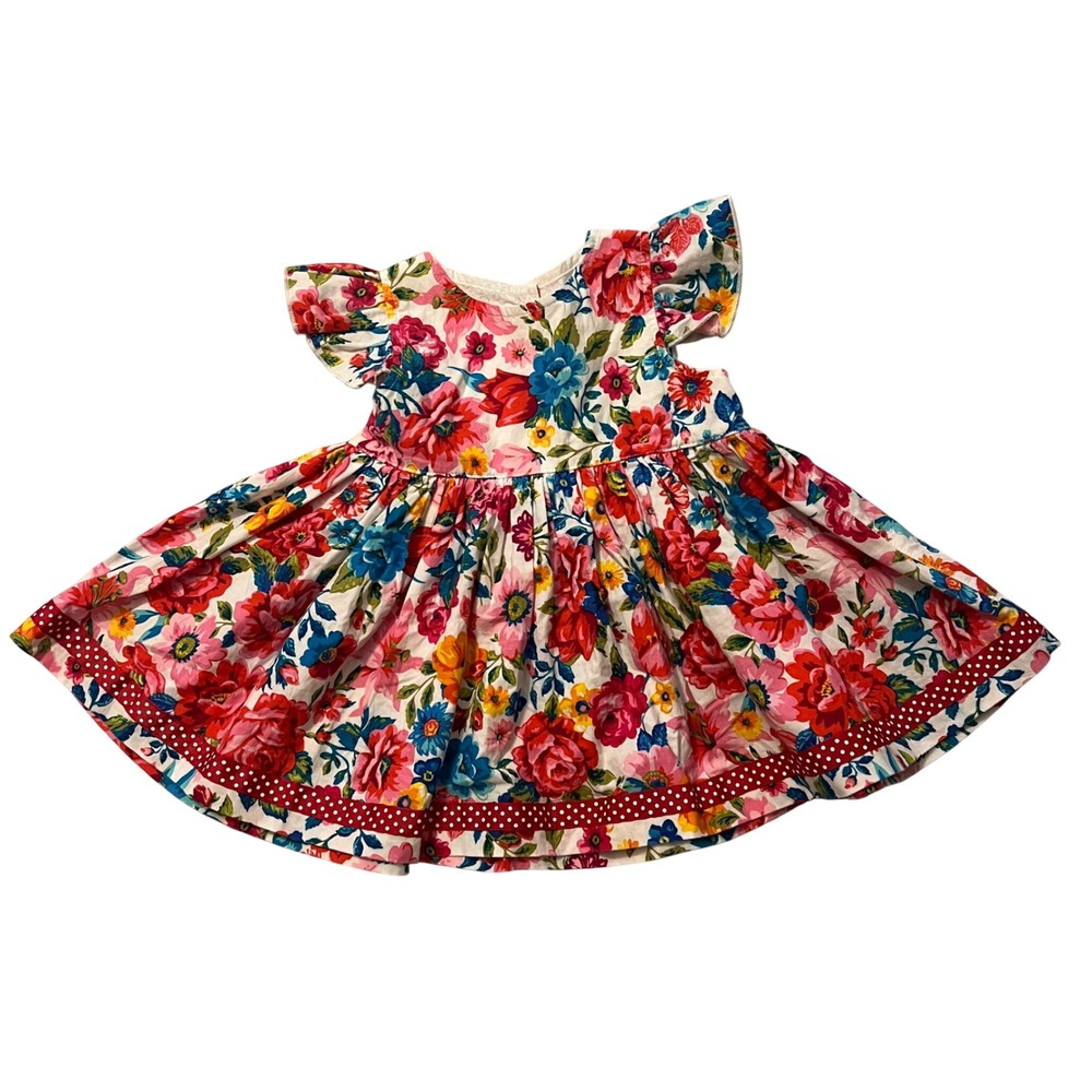 Matilda Jane Platinum Size 2 Tunic Top Flutter Sleeve Floral Girls Dress*read